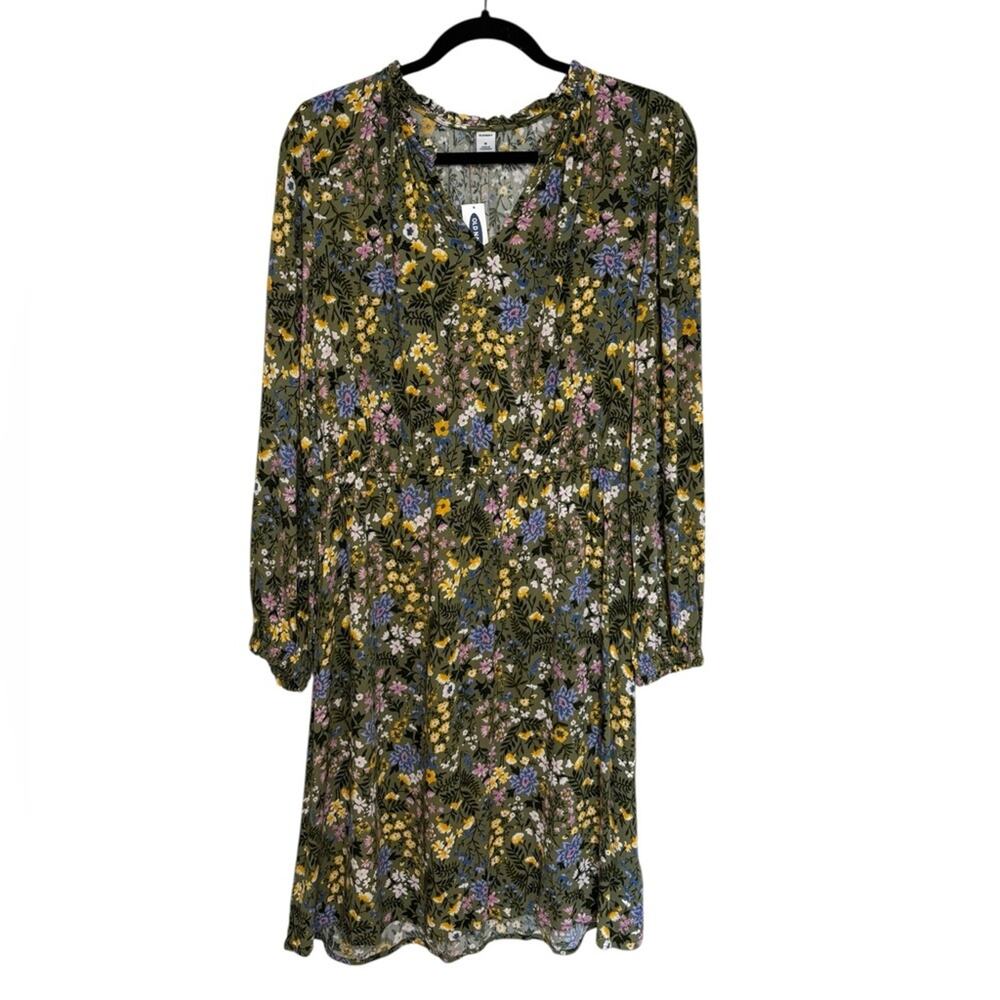 NEW Old Navy Boho Peasant Microfloral Long Sleeve Mini Dress - Size M